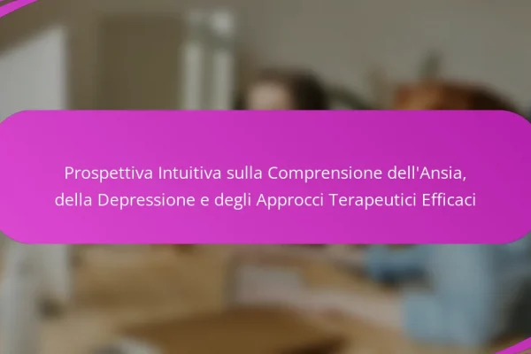 Prospettiva Intuitiva sulla Comprensione dell’Ansia, della Depressione e degli Approcci Terapeutici Efficaci
